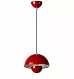 WOTTES Moderne Hängeleuchte Industrielle Leuchte Retro-Kronleuchter E27 Deckenlampe Halbrunder Lampenschirm Beleuchtung Metall Hängelampe für Wohnzimmer Schlafzimmer Küche