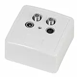 Vivanco STO S2 AP/UP-N SAT Twin Antennendose für SAT/TV/RD, 5-2250MHz, Auf- und Unterputz möglich