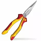 Wiha Flachrundzange Professional electric I mit Schneide gerade Form I VDE-geprüft, stückgeprüft, stabil, robust I 160 mm Zange für Elektriker (27422)
