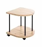 HAKU Beistelltisch auf Rollen Eiche hell schwarz MDF Metall Servierwagen rollbar - Maße: B 40 x H 45 x T 40 cm Style: Modern