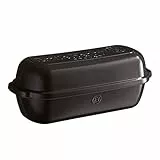 Emile Henry EH349503 Bauernbrot-Backform, Keramik, 39,5 x 16,5 x 15 cm., Keramik, Kohle, 39,5 x 16,5 x 15 cm