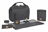 LÄSSIG Baby Zwillingstasche Wickeltasche Babytasche mit Rucksackfunktion inkl. Wickelzubehör/Goldie Twin Bag, anthrazit, 1 Stück (1er Pack)