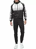 C-IN-C Herren Jogginganzug Barockmuster Sportanzug für Männer Trainingsanzug Laufanzug Gym Freizeitanzug Modell (DE/NL/SE/PL, Alphanumerisch, L, Regular, Regular, A0018(Weiß))