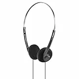 Hama Slight II On-Ear Kopfhörer, Stereo, komfortabler Kopfhörer für Musik, PC, Laptop, kabelgebunden, Lange Kabelreichweite, ideal zum Arbeiten, Schwarz