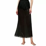 Girstunm Damen Unterrock Langer Boden Rock Extender Atmungsaktiver Antistatisch Petticoat 79cm Black Large