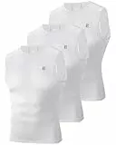 Runhit 3er Pack Sport Unterhemd Herren Weiß – Atmungsaktive Ärmellose Shirts für Alltag & Training M