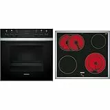 Siemens EQ211KA11, iQ300 Einbau-Herd-Set, Bestehend aus HE213ABS3 Herd, 60 x 60 cm, 3D Heißluft und Schnellaufheizung, EA64RGNA1E Elektrokochfeld, Zweikreis-Kochzone, Bräterzone, Edelstahlrahmen