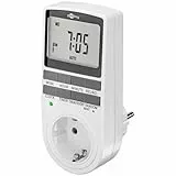 goobay - Zeitschaltuhr digital mit 16 Programmen - Zeitschaltuhr Steckdose mit Zufallsmodus zum Einbruchschutz - Timer Steckdose inkl. 100 Tage Back-up Akku - 3680W - 230V (AC) - 16A - 64900