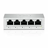 Zyxel 5-Port Gigabit Unmanaged Ethernet Switch, Ethernet Splitter, Tisch- oder Wandmontage [GS-105B v5]