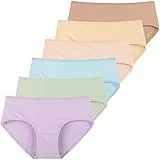 INNERSY Unterwäsche Frauen Atmungsaktive Baumwolle Bikinis Taillenslips 6er Pack (L/42 EU, Vorfrühling)