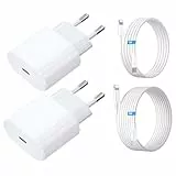 Dual 20W USB C Ladegerät mit Ladekabel Kabel 2M + Ladekabel Schnellladekabel 1M, 4-Pack USB C Netzteil Stecker Power Adapter für iPhone 14/13/ 12/11/ X/ 8/7