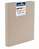 goldbuch 37 211 Ringbuch A4 Summertime Beige, Ordner, Maße 32 x 27,5 x 4,5 cm, Hefter mit 4-Ringmechanik und Klemmbügel, Ringordner Format DIN A4, Einband aus Leinen, Heftordner Hellbraun