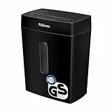 Fellowes Aktenvernichter, Papierschredder für 8 Blatt Partikelschnitt, Aktenvernichter P4, Schredder für Zuhause und Homeoffice, 15L Papierkorb, verarbeitet Kreditkarten, Heftklammern, Schwarz