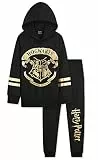 Harry Potter Jogginganzug Mädchen, Trainingsanzug Mädchen 7-14 Jahre(13-14 Jahre, Schwarz/Gold)