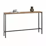 SoBuy Konsolentisch Schmal Flurtisch – Konsolentische Fürs Wohnzimmer, Vintage Metall Sideboard, Robustes Design – Ideal für Flur Möbel, Büro – Natur & Schwarz, 120x65x20cm, FSB19-N