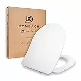 Dombach® Premium Toilettendeckel, Abnehmbar (Weiß) WC Sitz, Klodeckel mit Absenkautomatik, Toilettensitz, WC Deckel, Toilettenbrille Klobrille, D-Form