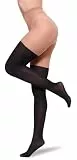 BANANALU Overknee Optik Strumpfhose 60 Den Strapsoptik, Feinstrumpfhose Schwarz Beige Strümpfe Daino/Nero L