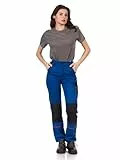DINOZAVR Arbeitshose Damen Schmale Passform Cargohose Damen mit Elastischem Bund, 2 Vordertaschen, Cargotasche, 2 Gesäßtaschen, Werkzeugtasche, Knieverstärkung, Cordura-Verstärkungen Königsblau 38