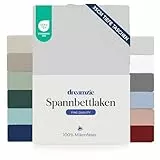 Dreamzie Spannbettlaken 200x200cm - 35 cm Tiefe Tasche - 100% Mikrofaser Bettlaken - Grau, Schadstoffgeprüft(Oeko TEX), Bettlaken mit Gummizug