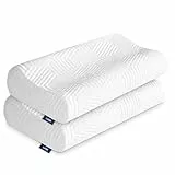 LAMB Höheneinstellbares Memory Foam, Ergonomisches Nackenstützkissen mit waschbarer Kissenbezug, 2 Stück