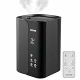 Steinborg® Luftbefeuchter 5 Liter Ultraschall Vernebler mit Fernbedienung Luftreinigungsgerät Luftreiniger Hygrometer LED-Touch-Display ultra leise leistungsstark 350ml/h Öl Aroma Fach Timer Auto-Stop