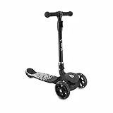 MoMi 3-Rad-Kinderroller SAN 2-in-1, höhenverstellbare Lenkstange 60/66/72 cm, klappbar, LED-Räder mit ABEC-7 Kugellagern, Trittbremse, 2,7 kg