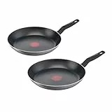 Tefal Easy Cook & Clean Pfannenset 24/28 cm, Antihaftbeschichtung, Bratpfannen, Thermo-Signal bei idealer Brattemperatur, NICHT induktionsgeeignet, einfache Reinigung, Made in France, B5559033