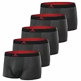 GLESTORE Boxershorts Herren Unterhosen Männer 5er Pack Modal Unterwäsche Hipster Sport Underpants 5dunkelgrau XXL