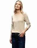 Street One Damen 3228737 Basic Langarmshirt, Cotton beige, 44