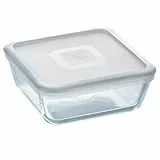 Pyrex Cook&Freeze Quadratischer Behälter mit Deckel, 19 x 19 cm-2 l, Borosilikatglas, extra robust, ofenfest, Hell