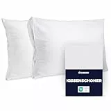 Dreamzie Kissenschoner 80x80 cm - 2er Set Wasserdicht - Oeko-Tex - Milbenschutz für Allergiker, Waschbar 90°C, Ideal für Kinder und empfindliche Haut