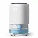 CONOPU Luftentfeuchter 1000ml, Elektrisch, Auto Off & Farbiges LED Licht, Peltier Technologie Update, Tragbar und Ultra Leise, für Zuhause, Badezimmer, Kleiderschrank, OZC19S01, White
