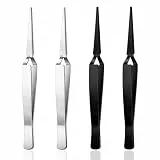 4 Stück Kreuzverriegelungs Pinzette, Kreuzpinzette Pinzette Spitz Lötpinzette Basteln Edelstahl Gerade Splitterpinzette Umgekehrt Feinmechaniker für DIY Basteln, Schmuckherstellung