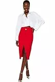 TRENDYOL Damen Trendyol Damen Gerade Midi Eine Linie Rock Skirt Western, Rot, 32
