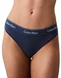Calvin Klein Damen String Thong mit Stretch, Blau (Dark Denim), L