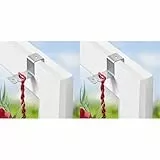 Maximex, Edelstahl, Fensterhaken 2er Set, für Fensterrahmen bis 1,8 cm geeignet, einfache Dekoration von Fenstern und Türen, kein ankleben nötig (Packung mit 2)