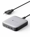 NOVOO 65 W 4 Ports Schnellladegerät USB C kompatibel mit MacBook Pro Air iPad iPhone 15 Plus Pro Max 14 13 12 Galaxy S24 Ultra Plus mit 1,5 m Stromkabel