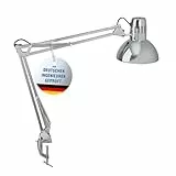 MAUL Schreibtischlampe MAULstudy | Verstellbare Klemmleuchte mit Gelenkarm für Büro und Schreibtisch | Elegante Schreibtischlampe LED aus Metall | Exklusive LED-Leuchtmittel | Chrome