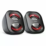 Hama PC Lautsprecher Sonic Mobil 183 (USB 3.0, 3,5 Mm Klinke, 3 W, Aktive Boxen Für Computer, Laptop, Notebook, Smartphone, Tablet) Schwarz/rot
