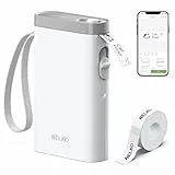 Nelko Etikettendrucker, Bluetooth P21 Selbstklebendes Etikettiergerät Tragbarer beschriftungsgerät selbstklebend Labeldrucker, Kabelloser, Mini Label Printer mit iOS Android,Für Zuhause, Weiß