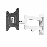 Hama TV Wandhalterung schwenkbar, neigbar, ausziehbar (TV Wandhalterung 19-48 Zoll, VESA 75x75 bis VESA 200x200, bis 20kg, 3 Gelenke, mit Fischer-Dübeln & Montageanleitung) schwarz-weiß