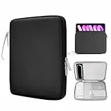 PAPOEEA Tablet-Schutzhülle, 22,9 - 27,9 cm, passend für iPad Air/Pro 11 Zoll 2024, iPad Air 5/4. 10,9, iPad 10. Generation 10,9, iPad 9/8/7. 10,2, alle 9-11 Zoll Tablets, Galaxy Tab S8/S9 11, Schwarz