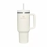 Stanley Quencher H2.0 Flowstate Trinkflasche Mit Strohhalm 1.2L - Thermobecher Kühlt 11 Stunden - 48 Stunden Eisgekühlt - Spülmaschinenfest - Thermosflasche BPA Frei - Edelstahl Trinkbecher - Cream