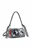 Desigual Schultertasche Umhängetasche Mickey Kiss Naron Flap Bag Denim Light Grey grau