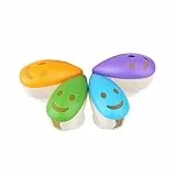 Voarge Antibakterieller Zahnbürstenhalter mit Saugnapf, 4 Stück, Smiley-Design, Mehrfarbig