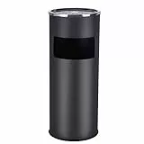 SONGMICS Standaschenbecher für draußen Mülleimer mit Aschenbecher Abfalleimer mit Inneneimer 60,5 x 24,5 cm 30 L Schwarz LTB17C