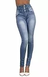 Damen Jeans High Waist Stretch Denim Jeanshosen für Damen Skinny Slim Fit Röhrenjeans Bleistiftjean Lässige Pant Strecken Schlank Stylische Hosen (Blau B, XXL)