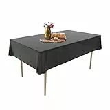Puricon 6 Stück Einweg Tischdecke aus Kunststoff 137 x 274 cm, Premium Rechteckige Tischabdeckung Gartentischdecke für Gastronomie, Feste, Party, Hochzeiten oder Haushalt -Schwarz