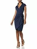 Amazon Essentials Damen Klassisches Wickelkleid mit Flügelärmeln (erhältlich in Übergröße), Marineblau, M