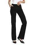 SAFORT Business Stretch Bootcut Yoga Hose für Damen Tall/Lang mit 71cm/76cm/81cm/86cm Schrittlänge, 2 Taschen - Schwarz - S